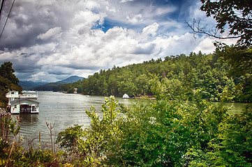 Image showing overlooking chimney rock and lake lure