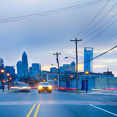 Image showing morning traffic on a street in the morning