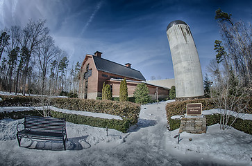 Image showing snow around billy graham library after winter storm