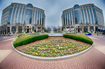 Image showing center fountain piece in piedmont plaza charlotte nc