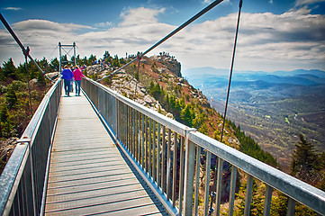 Image showing on top of grandfather mountain mile high bridge in nc