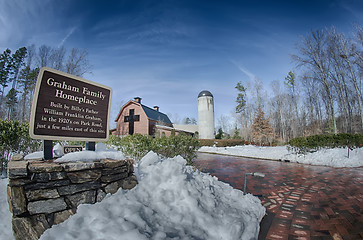 Image showing snow around billy graham library after winter storm