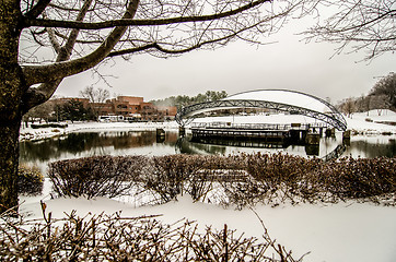 Image showing snowy landscape at symphony park charlotte north carolina