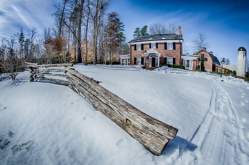 Image showing snow around billy graham library after winter storm