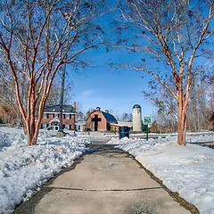 Image showing snow around billy graham library after winter storm