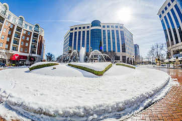 Image showing winter street scenes around piedmont town centre charlotte,nc