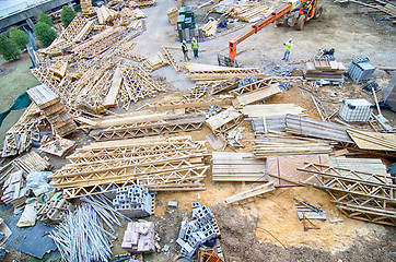 Image showing busy construction site in a city