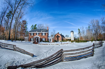 Image showing snow around billy graham library after winter storm