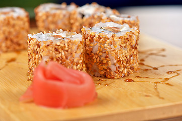 Image showing sesame sushi rolls