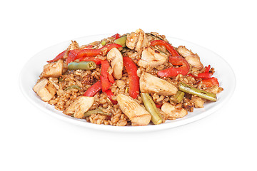 Image showing Rice chicken vegetable