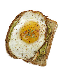 Image showing Avocado Sandwich With Fried Egg. 