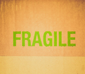 Image showing Retro look Fragile corrugated cardboard