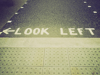 Image showing Retro look Look Left sign