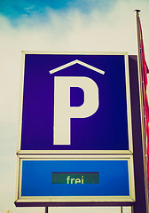 Image showing Retro look Parking sign