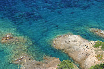 Image showing Turquoise blue water sea