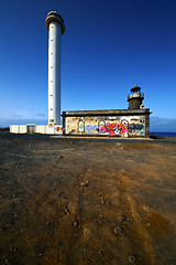 Image showing lighthouse and arrecife uise lanzarote spain
