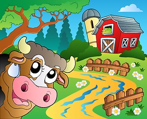 Image showing Farm theme with red barn 6