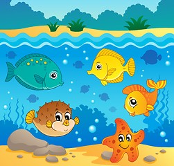 Image showing Underwater ocean fauna theme 4