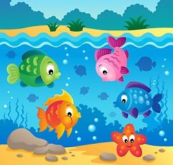 Image showing Underwater ocean fauna theme 3