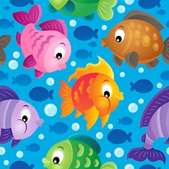 Image showing Fish theme seamless background 2