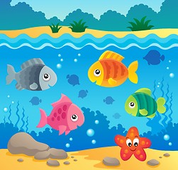 Image showing Underwater ocean fauna theme 2