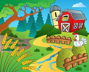 Image showing Farm theme with wheat