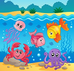 Image showing Underwater ocean fauna theme 5