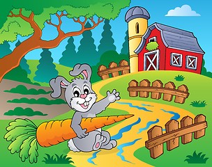 Image showing Farm theme with red barn 2