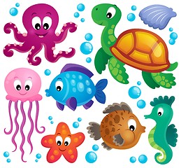 Image showing Various marine animals set 1