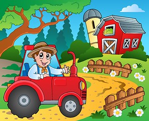 Image showing Farm theme with red barn 9