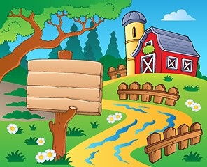 Image showing Farm theme with red barn 4