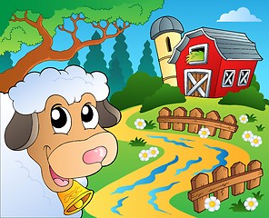 Image showing Farm theme with red barn 5