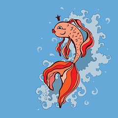 Image showing Goldfish. Vector illustration.