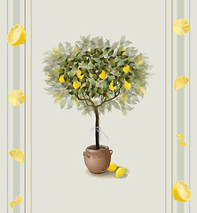 Image showing Lemon seamless background. 