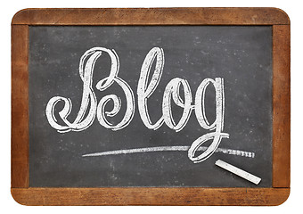 Image showing blog word on blackboard