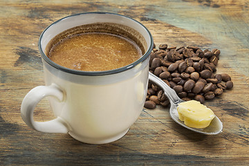 Image showing cup of fatty coffee with butter