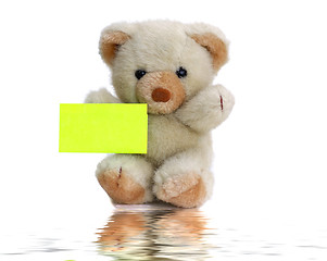 Image showing Teddy with a note