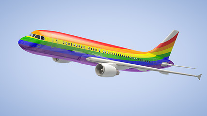 Image showing Airplane Rainbow Colours