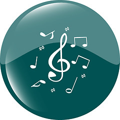 Image showing music round glossy web icon on white background