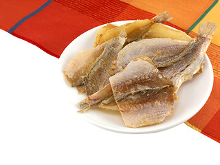 Image showing Delicious fish on white plate