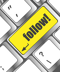 Image showing Social media or social network concept: Keyboard with follow button