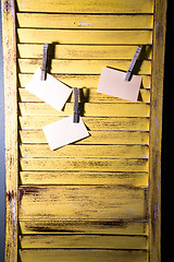 Image showing DIY message board made from shutters.