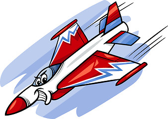 Image showing jet fighter plane cartoon illustration