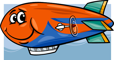 Image showing zeppelin airship cartoon illustration