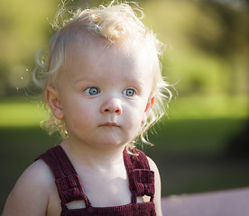 Image showing Cute Young Boy Portrait At The Park