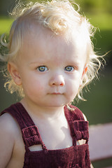 Image showing Cute Young Boy Portrait At The Park