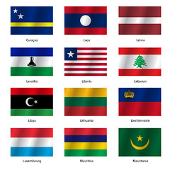 Image showing Set  Flags of world sovereign states. Vector illustration. 