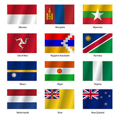 Image showing Set  Flags of world sovereign states. Vector illustration. 