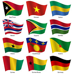 Image showing Set  Flags of world sovereign states. Vector illustration. 