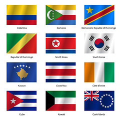 Image showing Set  Flags of world sovereign states. Vector illustration. 